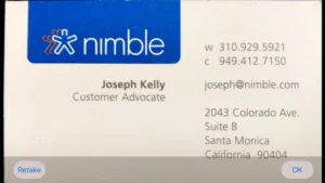 Mobile Scanner for Business Cards Nimble